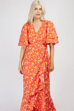 Little Mistress Race Day Edit | Summer / Holiday<Floral Print Frill Hem Midi Wrap Dress
