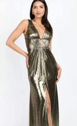 Little Mistress Chloe Lewis Collection | Dresses<Foil Plunge Maxi Dress by Chloe Lewis