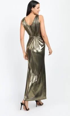 Little Mistress Chloe Lewis Collection | Dresses<Foil Plunge Maxi Dress by Chloe Lewis