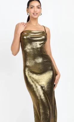 Little Mistress Chloe Lewis Collection | Dresses<Satin Cowl Neck Midi Dress by Chloe Lewis