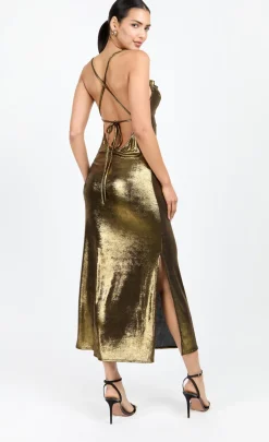 Little Mistress Chloe Lewis Collection | Dresses<Satin Cowl Neck Midi Dress by Chloe Lewis