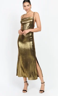 Little Mistress Chloe Lewis Collection | Dresses<Satin Cowl Neck Midi Dress by Chloe Lewis