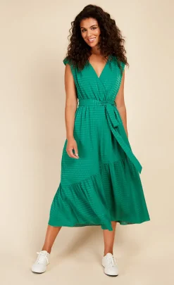 Little Mistress Summer / Holiday<Check Mock Wrap Midaxi Dress