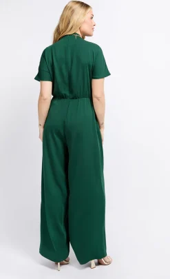 Little Mistress Race Day Edit | Jumpsuits & Playsuits<Green Drape Detail Jumpsuit