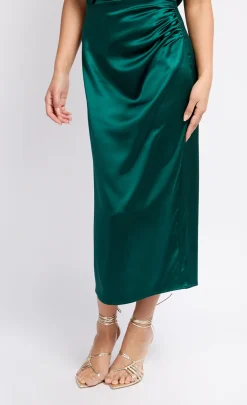 Little Mistress Office Fashion | Skirts<Satin Drape Midaxi Skirt
