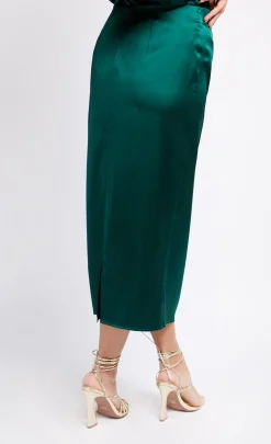 Little Mistress Office Fashion | Skirts<Satin Drape Midaxi Skirt