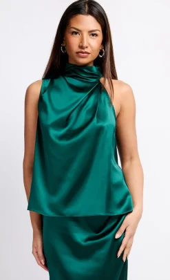Little Mistress Tops<Satin Drape Top
