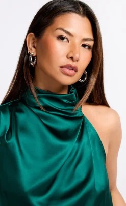 Little Mistress Tops<Satin Drape Top