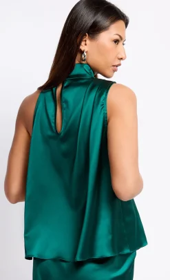 Little Mistress Tops<Satin Drape Top