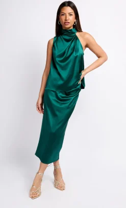 Little Mistress Tops<Satin Drape Top