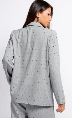 Little Mistress Blazers | Co-Ords<Grey and Black Diamanté Blazer