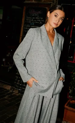 Little Mistress Blazers | Co-Ords<Grey and Black Diamanté Blazer