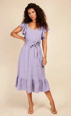 Little Mistress Dresses | Midi Dresses<Iris Texture Frill Midaxi Dress