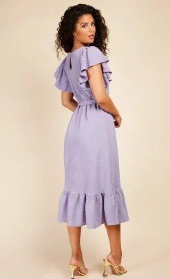 Little Mistress Dresses | Midi Dresses<Iris Texture Frill Midaxi Dress