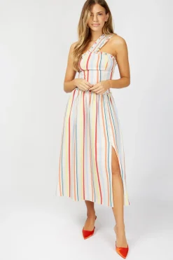 Little Mistress Co-Ords | Skirts<Kassia Stripe Button Detail Midi Skirt Co-ord