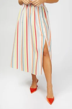 Little Mistress Co-Ords | Skirts<Kassia Stripe Button Detail Midi Skirt Co-ord