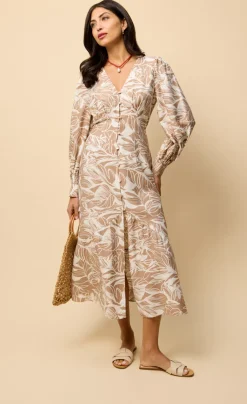 Little Mistress Dresses | Race Day Edit<Leaf Print Midaxi Dress