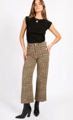 Little Mistress Trousers<Leopard Print Denim Jeans