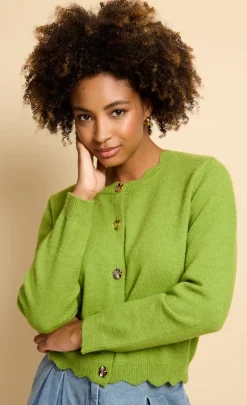 Little Mistress Knitwear<Lime Knitted Cardigan