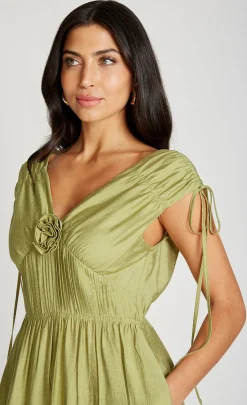 Little Mistress Dresses | Race Day Edit<Lime Rosette Midaxi Dress