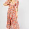 Little Mistress Dresses | Race Day Edit<Malorie Floral Print Ruched Front Maxi Dress