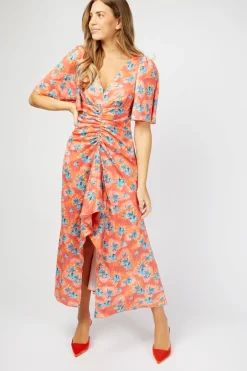 Little Mistress Dresses | Race Day Edit<Malorie Floral Print Ruched Front Maxi Dress
