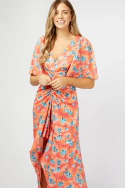 Little Mistress Dresses | Race Day Edit<Malorie Floral Print Ruched Front Maxi Dress