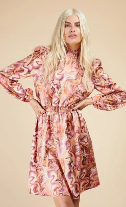 Little Mistress Race Day Edit | Summer / Holiday<Marble Satin Shirred Mini Dress