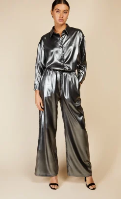 Little Mistress Co-Ords | Race Day Edit<Metallic Satin Trousers