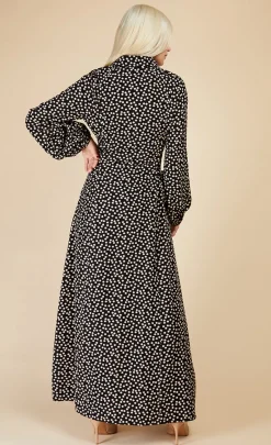 Little Mistress Dresses | Office Fashion<Mono Spot Lace Up Maxi Shirt Dress