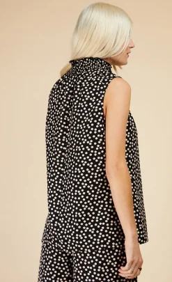 Little Mistress Co-Ords<Mono Spot Shirred Neck Top