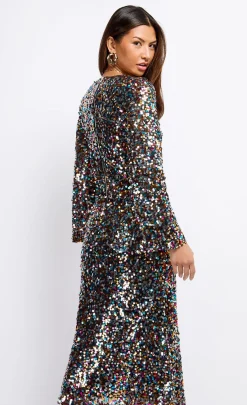 Little Mistress Dresses | Midi Dresses<Multi Sequin Midaxi Dress