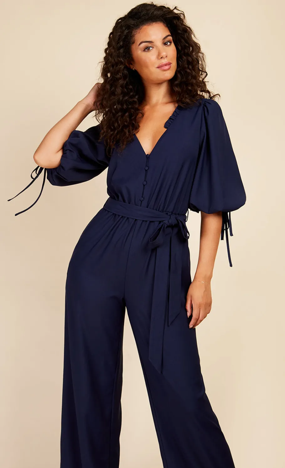 Little Mistress Race Day Edit | Jumpsuits & Playsuits<Button Detail Jumpsuit
