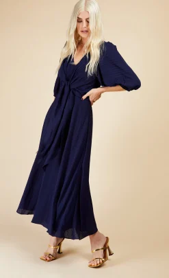 Little Mistress Dresses | Midi Dresses<Check Tie Detail Midaxi Dress