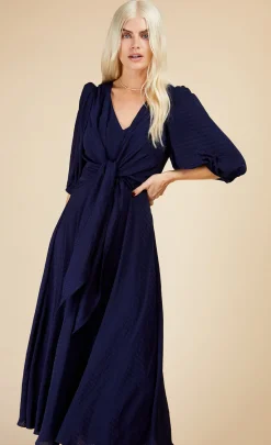 Little Mistress Dresses | Midi Dresses<Check Tie Detail Midaxi Dress