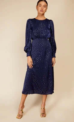 Little Mistress Dresses | Midi Dresses<Spot Foil Print Midaxi Dress