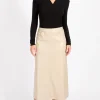 Little Mistress Skirts<Oatmeal Cracked PU Midaxi Skirt