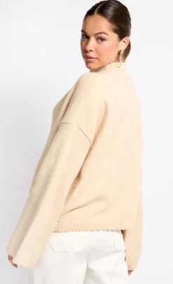 Little Mistress Knitwear | Tops<Oatmeal Knit Keyhole Top