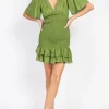 Little Mistress Chloe Lewis Collection | Dresses<Olive Frill Mini Dress by Chloe Lewis