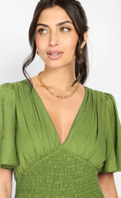 Little Mistress Chloe Lewis Collection | Dresses<Olive Frill Mini Dress by Chloe Lewis