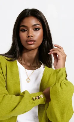 Little Mistress Knitwear | Office Fashion<Olive Knit Cardigan