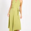 Little Mistress Dresses | Midi Dresses<Olive Satin Midaxi Dress