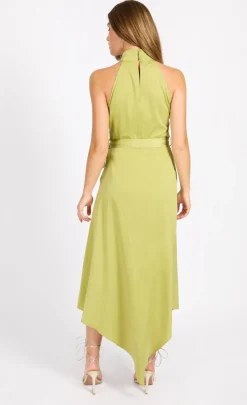 Little Mistress Dresses | Midi Dresses<Olive Satin Midaxi Dress
