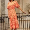 Little Mistress Dresses | Midi Dresses<Gingham Tiered Midaxi Dress
