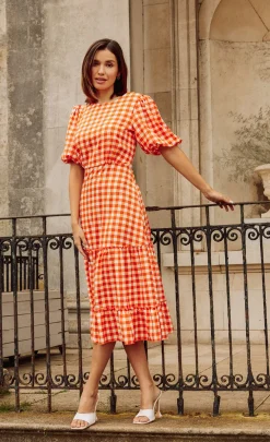 Little Mistress Dresses | Midi Dresses<Gingham Tiered Midaxi Dress