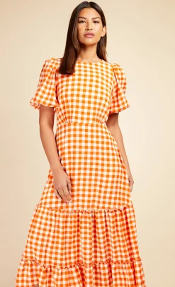 Little Mistress Dresses | Midi Dresses<Gingham Tiered Midaxi Dress