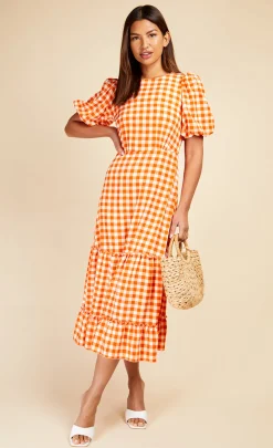 Little Mistress Dresses | Midi Dresses<Gingham Tiered Midaxi Dress