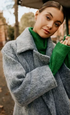 Little Mistress Coats & Jackets<Oversized Grey Wool Blend Coat