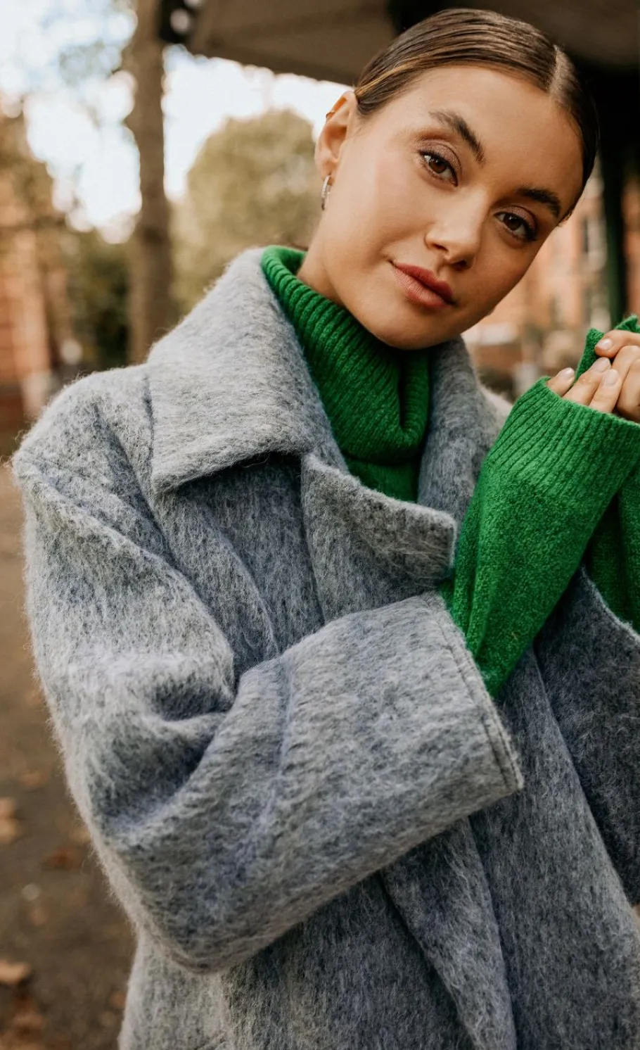 Little Mistress Coats & Jackets<Oversized Grey Wool Blend Coat