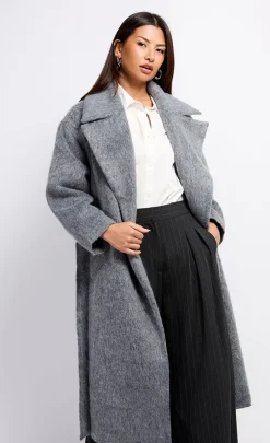 Little Mistress Coats & Jackets<Oversized Grey Wool Blend Coat